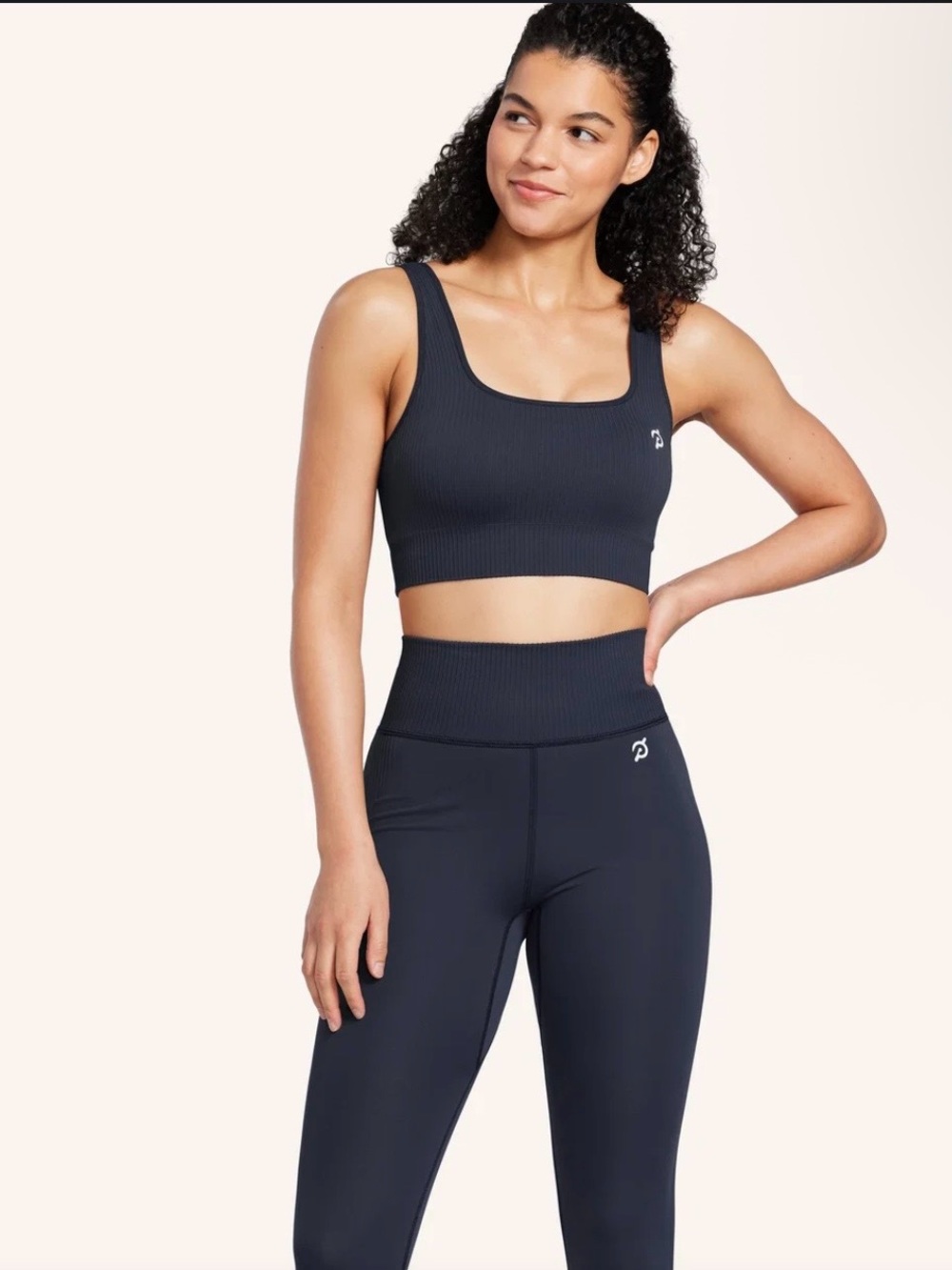 Peloton Seamless Ribbed Bra + High Rise Legging Set – Ink/Navy – XS/S – NWOT